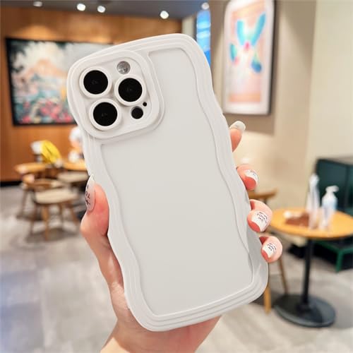 UEEBAI Handyhülle für iPhone 13 Pro Max 6.7 inch, Niedliche Lockige Wellen Rahmenform Silikon Handyhülle Ultra Dünne Stoßfeste Schutzhülle Slim Fit Weiche TPU Bumper Cover für Frauen Mädchen, Beige UEEBAI Handyhülle für iPhone 13 Pro Max 6.7 inch, Niedliche Lockige Wellen Rahmenform Silikon Handyhülle Ultra Dünne Stoßfeste Schutzhülle Slim Fit Weiche TPU Bumper Cover für Frauen Mädchen, Beige von UEEBAI