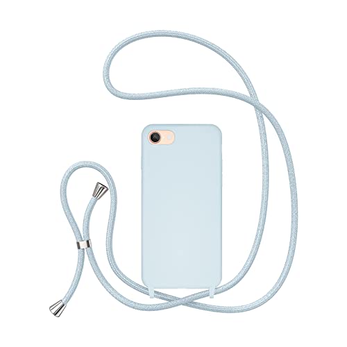 UEEBAI Handykette Hülle für iPhone SE 2022 5G/iPhone 7/iPhone 8/iPhone SE 2020, Silikon Handyhülle mit Kabellosem Laden Verstellbare Lanyard Schutzhülle Umhängeband Case für iPhone SE2/SE3 - Blau UEEBAI Handykette Hülle für iPhone SE 2022 5G/iPhone 7/iPhone 8/iPhone SE 2020, Silikon Handyhülle mit Kabellosem Laden Verstellbare Lanyard Schutzhülle Umhängeband Case für iPhone SE2/SE3 - Blau von UEEBAI