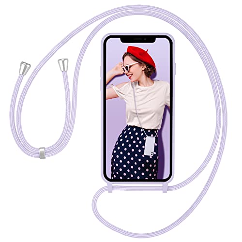 UEEBAI Handykette Hülle für iPhone SE 2022 5G/iPhone 7/iPhone 8/iPhone SE 2020, Silikon Handyhülle mit Kabellosem Laden Verstellbare Lanyard Schutzhülle Umhängeband Case für iPhone SE2/SE3 - Lila UEEBAI Handykette Hülle für iPhone SE 2022 5G/iPhone 7/iPhone 8/iPhone SE 2020, Silikon Handyhülle mit Kabellosem Laden Verstellbare Lanyard Schutzhülle Umhängeband Case für iPhone SE2/SE3 - Lila von UEEBAI