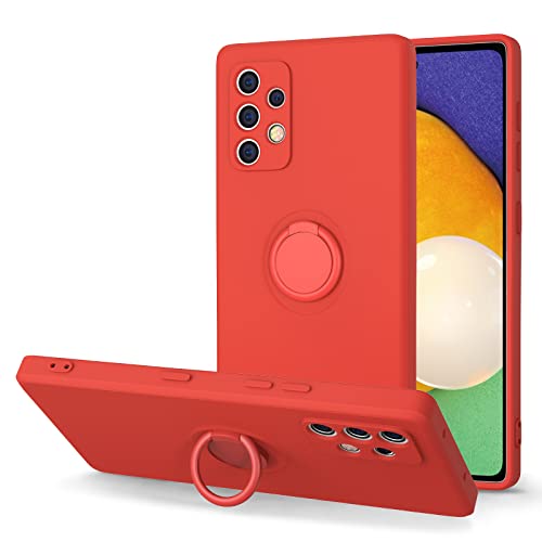 UEEBAI Hülle für Samsung Galaxy A52 4G/5G A52S 5G, Ultra Dünn Silikon Handyhülle mit 360 Grad Drehbarer Ringhalter Magnetische Autohalterung Schutzhülle TPU Bumper Kickstand Etui Case Cover - Rot UEEBAI Hülle für Samsung Galaxy A52 4G/5G A52S 5G, Ultra Dünn Silikon Handyhülle mit 360 Grad Drehbarer Ringhalter Magnetische Autohalterung Schutzhülle TPU Bumper Kickstand Etui Case Cover - Rot von UEEBAI