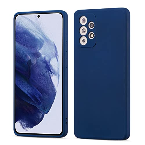 UEEBAI Hülle für Samsung Galaxy A52 4G/5G A52S 5G, Ultra Dünn Silikon Stoßfeste Handyhülle innen mit Anti-Scratch Weicher Mikrofaser Schutzhülle TPU Bumper Süß Case Cover - Navy Blau von UEEBAI
