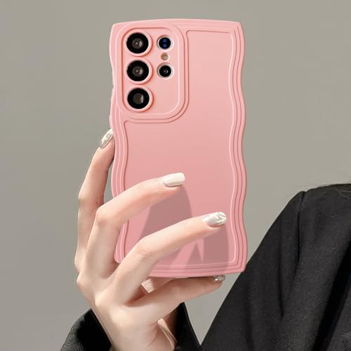 UEEBAI Hülle für Samsung Galaxy S22 Ultra 5G, Niedliche Lockige Wellen Rahmenform Silikon Handyhülle Ultra Dünne Stoßfeste Schutzhülle Slim Fit Weiche TPU Bumper Cover für Frauen Mädchen, Rosa UEEBAI Hülle für Samsung Galaxy S22 Ultra 5G, Niedliche Lockige Wellen Rahmenform Silikon Handyhülle Ultra Dünne Stoßfeste Schutzhülle Slim Fit Weiche TPU Bumper Cover für Frauen Mädchen, Rosa von UEEBAI