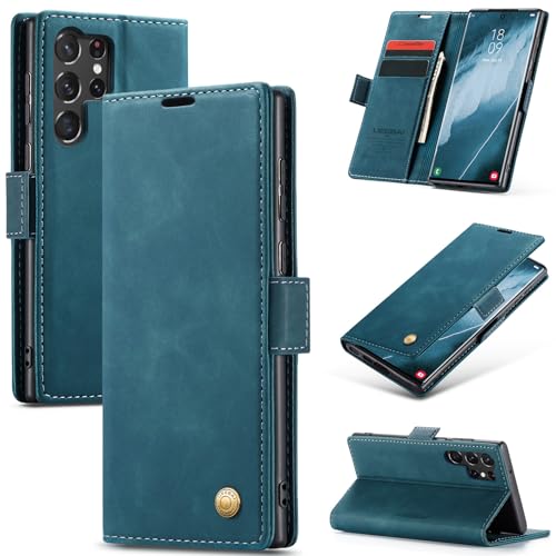 UEEBAI Hülle für Samsung Galaxy S23 Ultra 5G, Retro Matte Klapphüllen PU Lederhülle Weich TPU Schutzhülle mit Kartenschlitz Ständer Magnetverschluss Handyhülle für Samsung S23 Ultra 5G - Blau UEEBAI Hülle für Samsung Galaxy S23 Ultra 5G, Retro Matte Klapphüllen PU Lederhülle Weich TPU Schutzhülle mit Kartenschlitz Ständer Magnetverschluss Handyhülle für Samsung S23 Ultra 5G - Blau von UEEBAI