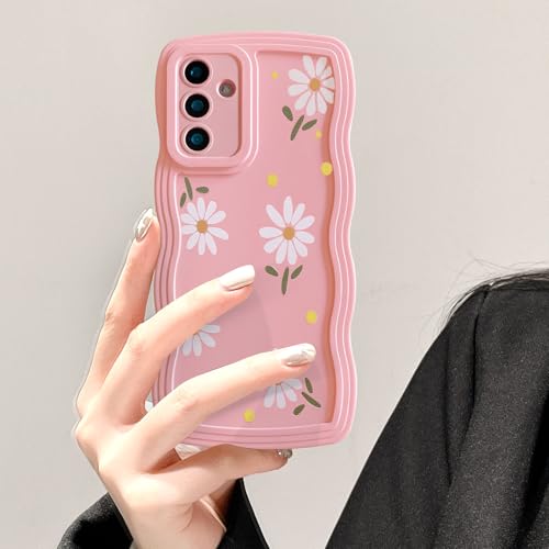 UEEBAI Hülle für Samsung Galaxy S24 5G, Wellen Rahmenform Silikon Handyhülle mit Gänseblümchen Blumen, Slim Fit Weiche TPU Bumper Cover Case Stoßfeste Schutzhülle für Frauen Mädchen, Rosa Blume UEEBAI Hülle für Samsung Galaxy S24 5G, Wellen Rahmenform Silikon Handyhülle mit Gänseblümchen Blumen, Slim Fit Weiche TPU Bumper Cover Case Stoßfeste Schutzhülle für Frauen Mädchen, Rosa Blume von UEEBAI