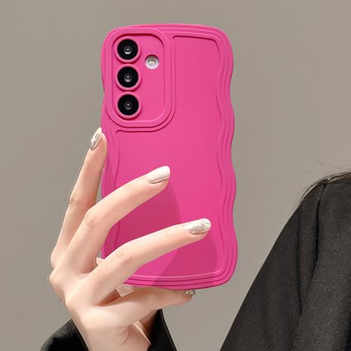 UEEBAI Hülle für Samsung Galaxy S25 5G, Niedliche Lockige Wellen Rahmenform Silikon Handyhülle Ultra Dünne Stoßfeste Schutzhülle Slim Fit Weiche TPU Bumper Cover für Frauen Mädchen, Rosarot UEEBAI Hülle für Samsung Galaxy S25 5G, Niedliche Lockige Wellen Rahmenform Silikon Handyhülle Ultra Dünne Stoßfeste Schutzhülle Slim Fit Weiche TPU Bumper Cover für Frauen Mädchen, Rosarot von UEEBAI