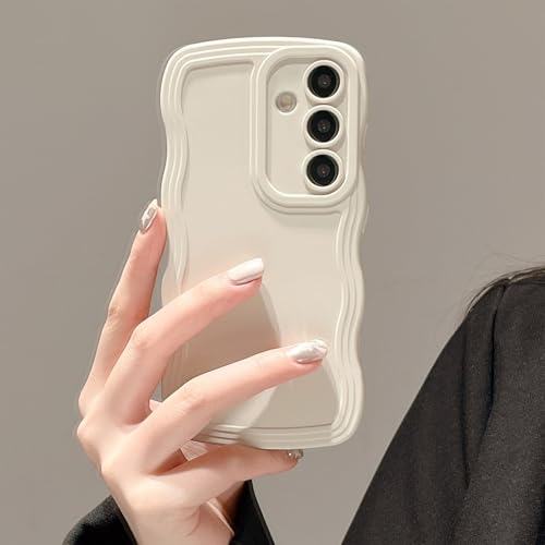 UEEBAI Hülle für Samsung Galaxy S25 Plus 5G, Niedliche Lockige Wellen Rahmenform Silikon Handyhülle Ultra Dünne Stoßfeste Schutzhülle Slim Fit Weiche TPU Bumper Cover für Frauen Mädchen, Beige UEEBAI Hülle für Samsung Galaxy S25 Plus 5G, Niedliche Lockige Wellen Rahmenform Silikon Handyhülle Ultra Dünne Stoßfeste Schutzhülle Slim Fit Weiche TPU Bumper Cover für Frauen Mädchen, Beige von UEEBAI