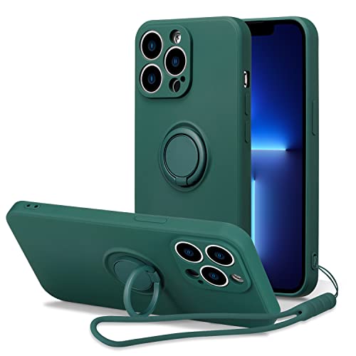 UEEBAI Hülle für iPhone 14 Pro 6.1 inch, Ultra Dünn Silikon Handyhülle mit 360 Grad Drehbarer Ringhalter Handschlaufe Magnetische Autohalterung Schutzhülle Kickstand Case Cover - Dunkel Grün UEEBAI Hülle für iPhone 14 Pro 6.1 inch, Ultra Dünn Silikon Handyhülle mit 360 Grad Drehbarer Ringhalter Handschlaufe Magnetische Autohalterung Schutzhülle Kickstand Case Cover - Dunkel Grün von UEEBAI