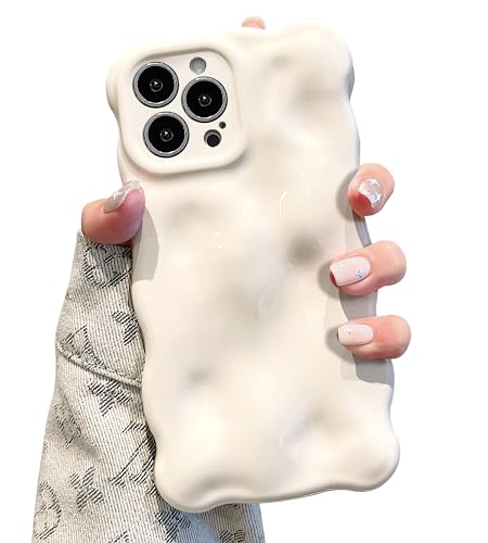 UEEBAI Hülle für iPhone 15 Pro Max 6.7 inch, Niedliche Lockige Wellen Rahmenform Silikon Stoßfeste Handyhülle Ultra Dünne Slim Fit Weiche Schutzhülle Bumper Cover Anti-Vergilbung - Weiß UEEBAI Hülle für iPhone 15 Pro Max 6.7 inch, Niedliche Lockige Wellen Rahmenform Silikon Stoßfeste Handyhülle Ultra Dünne Slim Fit Weiche Schutzhülle Bumper Cover Anti-Vergilbung - Weiß von UEEBAI