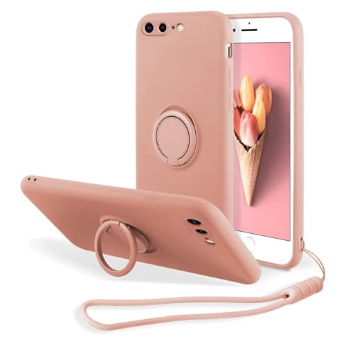 UEEBAI Hülle für iPhone 7 Plus iPhone 8 Plus, Silikon Handyhülle mit 360 Grad Drehbarer Ringhalter Handschlaufe Magnetische Autohalterung Schutzhülle TPU Bumper Kickstand Case Cover - Rosa UEEBAI Hülle für iPhone 7 Plus iPhone 8 Plus, Silikon Handyhülle mit 360 Grad Drehbarer Ringhalter Handschlaufe Magnetische Autohalterung Schutzhülle TPU Bumper Kickstand Case Cover - Rosa von UEEBAI