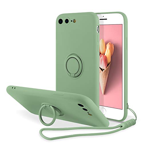 UEEBAI Hülle für iPhone SE 2022 5G/iPhone 7/iPhone 8/iPhone SE 2020, Silikon Handyhülle mit 360 Grad Drehbarer Ringhalter Handschlaufe Autohalterung Schutzhülle TPU Bumper Case Cover - Matcha Grün UEEBAI Hülle für iPhone SE 2022 5G/iPhone 7/iPhone 8/iPhone SE 2020, Silikon Handyhülle mit 360 Grad Drehbarer Ringhalter Handschlaufe Autohalterung Schutzhülle TPU Bumper Case Cover - Matcha Grün von UEEBAI
