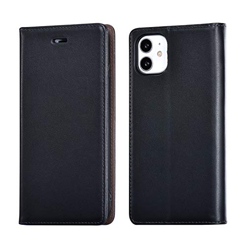 UEEBAI Lederhülle für iPhone 11 6.1 Zoll, Retro Hochwertig Handmade Echtleder Hülle RFID Schutz Weich TPU Klapphülle mit Kartenfache Standfunktion Magnetverschluss Flip Case Handytasche - Schwarz UEEBAI Lederhülle für iPhone 11 6.1 Zoll, Retro Hochwertig Handmade Echtleder Hülle RFID Schutz Weich TPU Klapphülle mit Kartenfache Standfunktion Magnetverschluss Flip Case Handytasche - Schwarz von UEEBAI