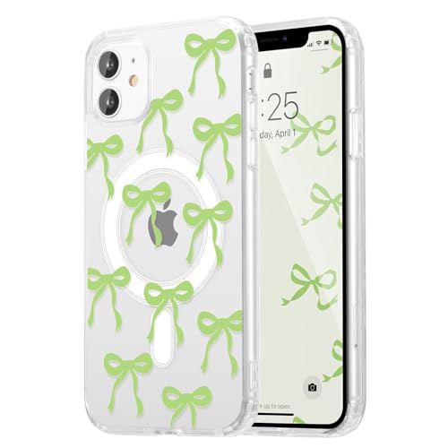 UEEBAI Magnetisch Hülle für iPhone 11, Niedliche Silikon Tansparent Handyhülle mit Schleife Schutzhülle mit Kabelloses Laden, Weiche Bumper Cover Case für Frauen Mädchen, Grün UEEBAI Magnetisch Hülle für iPhone 11, Niedliche Silikon Tansparent Handyhülle mit Schleife Schutzhülle mit Kabelloses Laden, Weiche Bumper Cover Case für Frauen Mädchen, Grün von UEEBAI