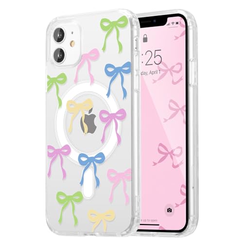 UEEBAI Magnetisch Hülle für iPhone 11, Niedliche Silikon Tansparent Handyhülle mit Schleife Schutzhülle mit Kabelloses Laden, Weiche Bumper Cover Case für Frauen Mädchen, Mehrfarbig UEEBAI Magnetisch Hülle für iPhone 11, Niedliche Silikon Tansparent Handyhülle mit Schleife Schutzhülle mit Kabelloses Laden, Weiche Bumper Cover Case für Frauen Mädchen, Mehrfarbig von UEEBAI