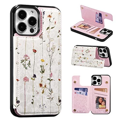 UEEBAI Rilievo Schutzhülle für iPhone 12 Pro Max mit Kartenhaltern, PU-Leder, Blumenmuster, Ständer, RFID-blockierend, doppelter Magnetverschluss, Rilievo-Blume, Flip-Case für Damen und Mädchen UEEBAI Rilievo Schutzhülle für iPhone 12 Pro Max mit Kartenhaltern, PU-Leder, Blumenmuster, Ständer, RFID-blockierend, doppelter Magnetverschluss, Rilievo-Blume, Flip-Case für Damen und Mädchen von UEEBAI