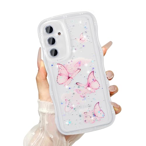 UEEBAI Hülle für Samsung Galaxy S25 5G, Durchscheinend Liquid Silikon Handyhülle mit Schmetterlingsmuster, Wellen Rahmenform Dünne Stoßfeste Schutzhülle Slim Fit Weiche Bumper Cover Case, Weiß UEEBAI Hülle für Samsung Galaxy S25 5G, Durchscheinend Liquid Silikon Handyhülle mit Schmetterlingsmuster, Wellen Rahmenform Dünne Stoßfeste Schutzhülle Slim Fit Weiche Bumper Cover Case, Weiß von UEEBAI