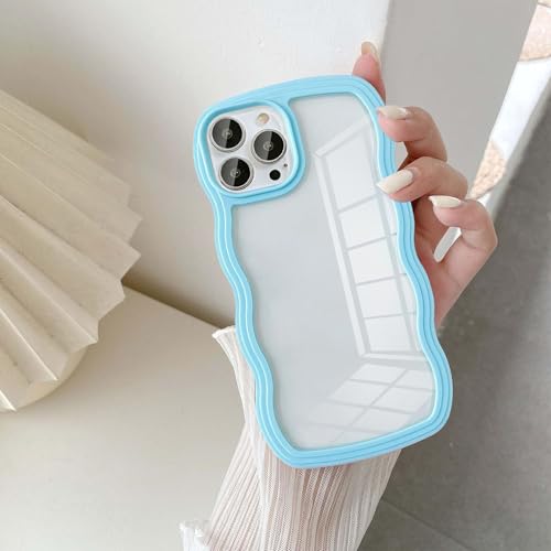 UEEBAI Hülle für iPhone 12/iPhone 12 Pro, Wellen Rahmenform Silikon Stoßfeste Schutzhülle Anti-Kratzt Tansparent Rückseite TPU Bumper Cover für Mädchen Frauen Handyhülle für iPhone 12 - Blau UEEBAI Hülle für iPhone 12/iPhone 12 Pro, Wellen Rahmenform Silikon Stoßfeste Schutzhülle Anti-Kratzt Tansparent Rückseite TPU Bumper Cover für Mädchen Frauen Handyhülle für iPhone 12 - Blau von UEEBAI