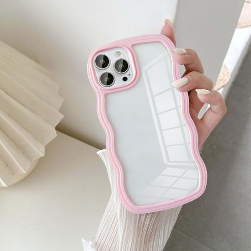 UEEBAI Hülle für iPhone 12 Pro Max, Wellen Rahmenform Silikon Stoßfeste Schutzhülle Anti-Kratzt Tansparent Rückseite TPU Bumper Cover für Mädchen Frauen Handyhülle für iPhone 12 Pro Max - Rosa UEEBAI Hülle für iPhone 12 Pro Max, Wellen Rahmenform Silikon Stoßfeste Schutzhülle Anti-Kratzt Tansparent Rückseite TPU Bumper Cover für Mädchen Frauen Handyhülle für iPhone 12 Pro Max - Rosa von UEEBAI
