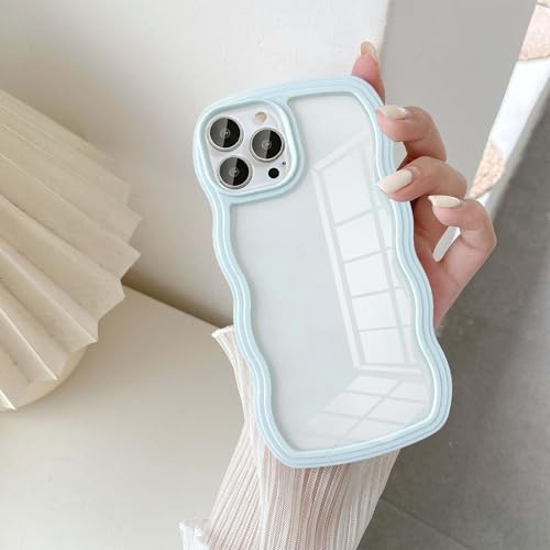 UEEBAI Hülle für iPhone 13 Pro, Wellen Rahmenform Silikon Stoßfeste Schutzhülle Anti-Kratzt Tansparent Rückseite TPU Bumper Cover für Mädchen Frauen Handyhülle für iPhone 13 Pro - HellBlau UEEBAI Hülle für iPhone 13 Pro, Wellen Rahmenform Silikon Stoßfeste Schutzhülle Anti-Kratzt Tansparent Rückseite TPU Bumper Cover für Mädchen Frauen Handyhülle für iPhone 13 Pro - HellBlau von UEEBAI