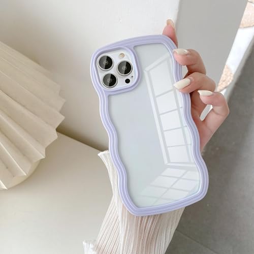UEEBAI Hülle für iPhone 13 Pro Max, Wellen Rahmenform Silikon Stoßfeste Schutzhülle Anti-Kratzt Tansparent Rückseite TPU Bumper Cover für Mädchen Frauen Handyhülle für iPhone 13 Pro Max - Lila UEEBAI Hülle für iPhone 13 Pro Max, Wellen Rahmenform Silikon Stoßfeste Schutzhülle Anti-Kratzt Tansparent Rückseite TPU Bumper Cover für Mädchen Frauen Handyhülle für iPhone 13 Pro Max - Lila von UEEBAI