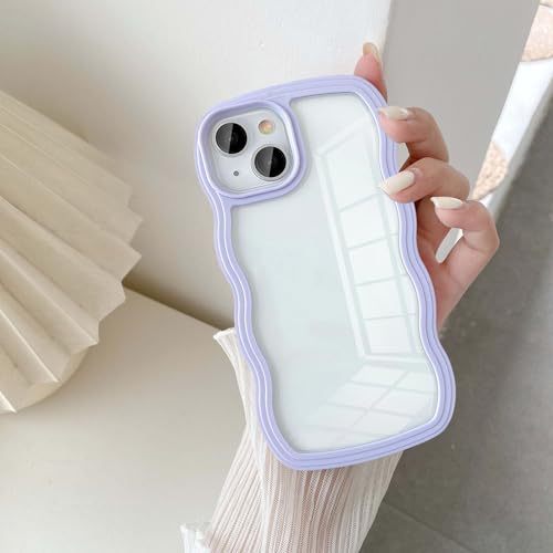 UEEBAI Hülle für iPhone 15, Wellen Rahmenform Silikon Stoßfeste Schutzhülle Anti-Kratzt Tansparent Rückseite TPU Bumper Cover für Mädchen Frauen Handyhülle für iPhone 15 - Lila UEEBAI Hülle für iPhone 15, Wellen Rahmenform Silikon Stoßfeste Schutzhülle Anti-Kratzt Tansparent Rückseite TPU Bumper Cover für Mädchen Frauen Handyhülle für iPhone 15 - Lila von UEEBAI