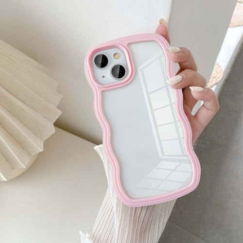 UEEBAI Hülle für iPhone 15, Wellen Rahmenform Silikon Stoßfeste Schutzhülle Anti-Kratzt Tansparent Rückseite TPU Bumper Cover für Mädchen Frauen Handyhülle für iPhone 15 - Rosa UEEBAI Hülle für iPhone 15, Wellen Rahmenform Silikon Stoßfeste Schutzhülle Anti-Kratzt Tansparent Rückseite TPU Bumper Cover für Mädchen Frauen Handyhülle für iPhone 15 - Rosa von UEEBAI
