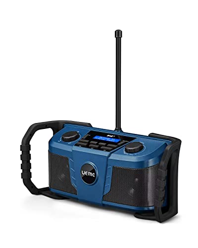 Baustellenradio DAB+ DAB FM Radio, Digitalradio mit Bluetooth und Wecker und Dimmer, Robustes DAB Plus Radios(Blau) von UEME