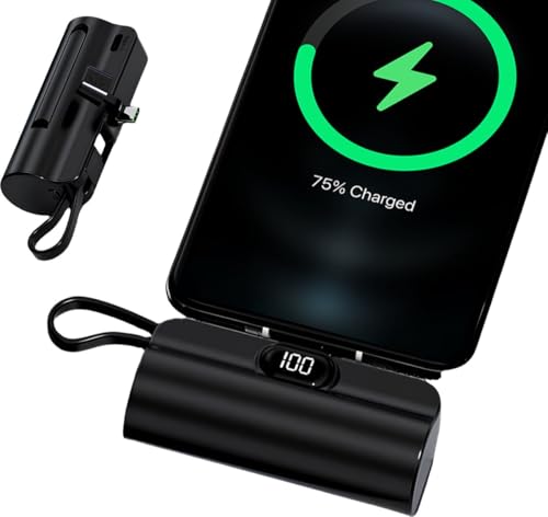 UFUZON Ishiva Mini Powerbank 5000mAh USB-C Tragbares Kabelloses Externes Akkuladegerät mit LED-Anzeige, PowerBank Kompatibel mit USB-C Samsung und Android Handys, iPhone 15/16, Schwarz UFUZON Ishiva Mini Powerbank 5000mAh USB-C Tragbares Kabelloses Externes Akkuladegerät mit LED-Anzeige, PowerBank Kompatibel mit USB-C Samsung und Android Handys, iPhone 15/16, Schwarz von UFUZON