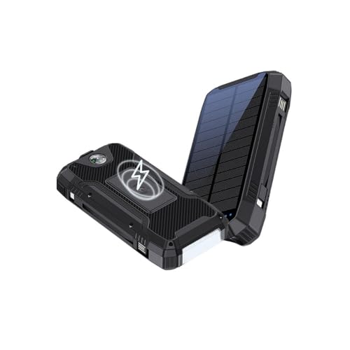 UFUZON Ishiva Solar Power Bank 30000mAh, Drahtlose Qi 22.5W QC 3.0 USB-C Schnelle Tragbare Telefon-Ladegerät mit Led Lichter, Wasserdichter Externer Akku Kompatibel mit iPhone, iPad und Samsung UFUZON Ishiva Solar Power Bank 30000mAh, Drahtlose Qi 22.5W QC 3.0 USB-C Schnelle Tragbare Telefon-Ladegerät mit Led Lichter, Wasserdichter Externer Akku Kompatibel mit iPhone, iPad und Samsung von UFUZON