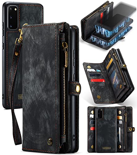 UFinetech 2-in-1 Samsung Galaxy S20 Hülle Tasche Handy Leder TPU Flip Magnetisch Kartenfach Ständer Reißverschluss mit Band Aufklappbar Luxus Abnehmbar Samsung Galaxy S20 5G Cover Wallet 2021 Schwarz UFinetech 2-in-1 Samsung Galaxy S20 Hülle Tasche Handy Leder TPU Flip Magnetisch Kartenfach Ständer Reißverschluss mit Band Aufklappbar Luxus Abnehmbar Samsung Galaxy S20 5G Cover Wallet 2021 Schwarz von UFinetech
