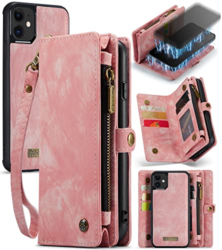 UFinetech 2-in-1 iPhone 11 Hülle Tasche Design Flip TPU Bumper Leder Abnehmbar Flexibel Magnetische Kartenfach Kordel Reißverschluss Outdoor 2020 Mädchen Damen Mann Wallet Etui iPhone 11 6.1 Rosa UFinetech 2-in-1 iPhone 11 Hülle Tasche Design Flip TPU Bumper Leder Abnehmbar Flexibel Magnetische Kartenfach Kordel Reißverschluss Outdoor 2020 Mädchen Damen Mann Wallet Etui iPhone 11 6.1 Rosa von UFinetech