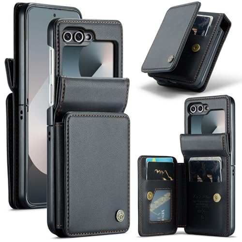 UFinetech Handyhülle für Samsung Galaxy Z Flip 6 2024 - Stoßfeste Kratzfeste Schutzhülle Galaxy Z Flip6 5G, PU Leder Klapphülle, Kameraschutz, Kartenfach, Slim Dünne Design, Schwarz mit Standfunktion UFinetech Handyhülle für Samsung Galaxy Z Flip 6 2024 - Stoßfeste Kratzfeste Schutzhülle Galaxy Z Flip6 5G, PU Leder Klapphülle, Kameraschutz, Kartenfach, Slim Dünne Design, Schwarz mit Standfunktion von UFinetech