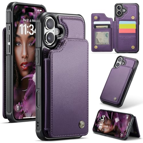 UFinetech Handyhülle kompatibel mit iPhone 16 Plus – PU Leder Flip Case mit Kartenfach, Magnetverschluss, Standfunktion, Stoßfest, Violett UFinetech Handyhülle kompatibel mit iPhone 16 Plus – PU Leder Flip Case mit Kartenfach, Magnetverschluss, Standfunktion, Stoßfest, Violett von UFinetech