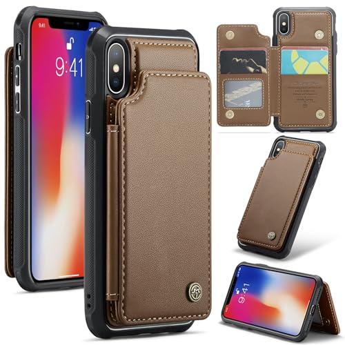 UFinetech Handyhülle kompatibel mit iPhone X/XS – PU Leder Flip Case mit Kartenfach, Magnetverschluss, Standfunktion, Stoßfest, Braun UFinetech Handyhülle kompatibel mit iPhone X/XS – PU Leder Flip Case mit Kartenfach, Magnetverschluss, Standfunktion, Stoßfest, Braun von UFinetech
