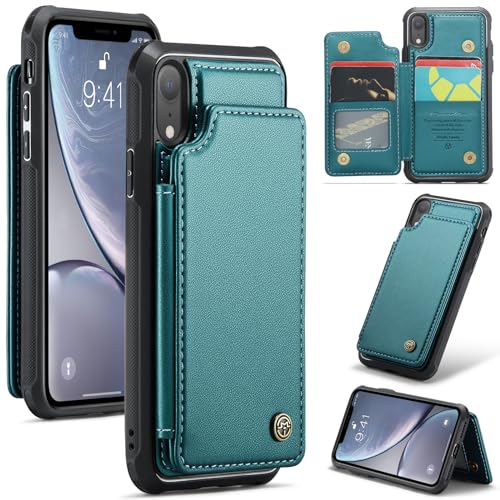 UFinetech Handyhülle kompatibel mit iPhone XR – PU Leder Flip Case mit Kartenfach, Magnetverschluss, Standfunktion, Stoßfest, Blau Grün UFinetech Handyhülle kompatibel mit iPhone XR – PU Leder Flip Case mit Kartenfach, Magnetverschluss, Standfunktion, Stoßfest, Blau Grün von UFinetech