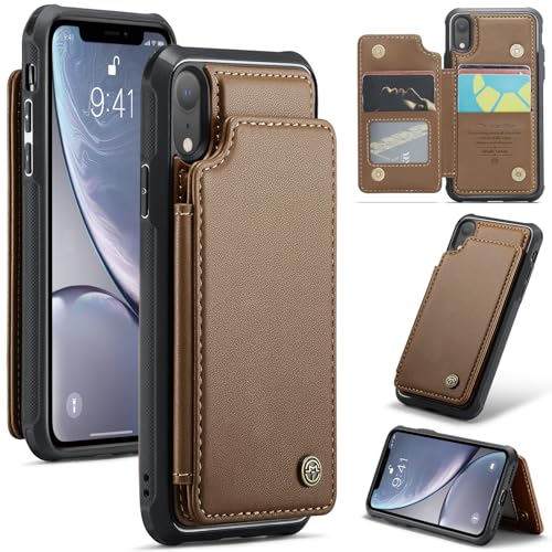 UFinetech Handyhülle kompatibel mit iPhone XR – PU Leder Flip Case mit Kartenfach, Magnetverschluss, Standfunktion, Stoßfest, Braun UFinetech Handyhülle kompatibel mit iPhone XR – PU Leder Flip Case mit Kartenfach, Magnetverschluss, Standfunktion, Stoßfest, Braun von UFinetech