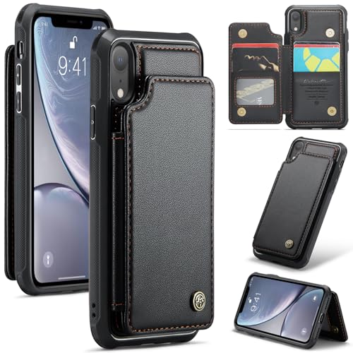 UFinetech Handyhülle kompatibel mit iPhone XR – PU Leder Flip Case mit Kartenfach, Magnetverschluss, Standfunktion, Stoßfest, Schwarz UFinetech Handyhülle kompatibel mit iPhone XR – PU Leder Flip Case mit Kartenfach, Magnetverschluss, Standfunktion, Stoßfest, Schwarz von UFinetech