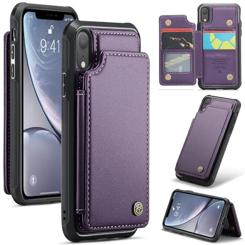 UFinetech Handyhülle kompatibel mit iPhone XR – PU Leder Flip Case mit Kartenfach, Magnetverschluss, Standfunktion, Stoßfest, Violett UFinetech Handyhülle kompatibel mit iPhone XR – PU Leder Flip Case mit Kartenfach, Magnetverschluss, Standfunktion, Stoßfest, Violett von UFinetech