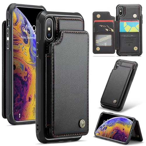 UFinetech Handyhülle kompatibel mit iPhone XS Max – PU Leder Flip Case mit Kartenfach, Magnetverschluss, Standfunktion, Stoßfest, Schwarz UFinetech Handyhülle kompatibel mit iPhone XS Max – PU Leder Flip Case mit Kartenfach, Magnetverschluss, Standfunktion, Stoßfest, Schwarz von UFinetech