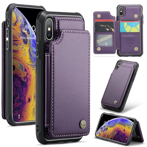 UFinetech Handyhülle kompatibel mit iPhone XS Max – PU Leder Flip Case mit Kartenfach, Magnetverschluss, Standfunktion, Stoßfest, Violett UFinetech Handyhülle kompatibel mit iPhone XS Max – PU Leder Flip Case mit Kartenfach, Magnetverschluss, Standfunktion, Stoßfest, Violett von UFinetech
