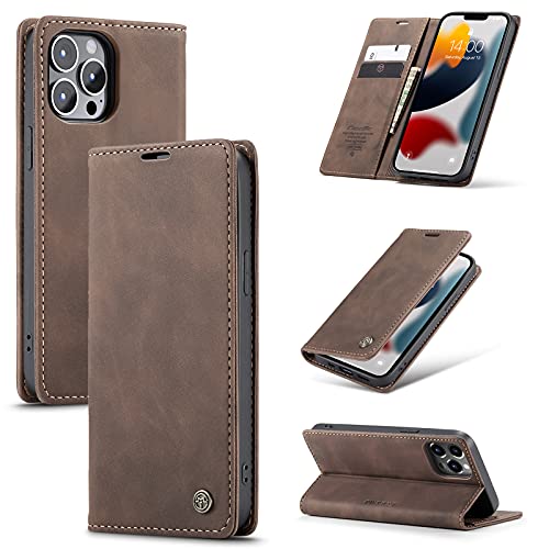 UFinetech Hülle für iPhone 13 Pro, Dünn Stoßfest Kratzfest Handyhülle Kompatibel mit iPhone 13 Pro 6.1”, Leder TPU Flip Magnetisch Kartenfächer Ständer Klappbar Weiche Tasche Kameraschutz Case, Kaffee UFinetech Hülle für iPhone 13 Pro, Dünn Stoßfest Kratzfest Handyhülle Kompatibel mit iPhone 13 Pro 6.1”, Leder TPU Flip Magnetisch Kartenfächer Ständer Klappbar Weiche Tasche Kameraschutz Case, Kaffee von UFinetech