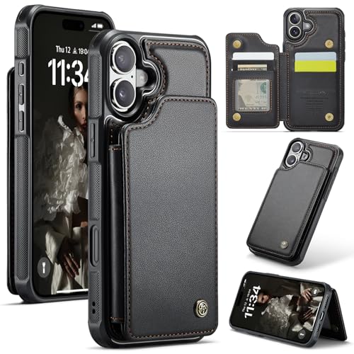 UFinetech Wallet Case für iPhone 16 PU Leder mit Kartenfächern, RFID Blockierung Magnetic Flip Stand Slim Schutzhülle mit Stoßfesten Kanten - Schwarz UFinetech Wallet Case für iPhone 16 PU Leder mit Kartenfächern, RFID Blockierung Magnetic Flip Stand Slim Schutzhülle mit Stoßfesten Kanten - Schwarz von UFinetech