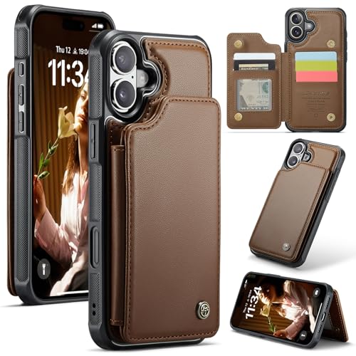 UFinetech Wallet Case für iPhone 16 Plus PU Leder mit Kartenfächern RFID Blockierung Magnet Flip Ständer Slim Schutzhülle mit Stoßfesten Kanten - Braun UFinetech Wallet Case für iPhone 16 Plus PU Leder mit Kartenfächern RFID Blockierung Magnet Flip Ständer Slim Schutzhülle mit Stoßfesten Kanten - Braun von UFinetech