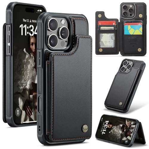 UFinetech Wallet Case für iPhone 16 Pro Max PU Leder mit Kartenfächern, RFID Blockierung Magnetic Flip Stand Slim Schutzhülle mit Stoßfesten Kanten - Schwarz UFinetech Wallet Case für iPhone 16 Pro Max PU Leder mit Kartenfächern, RFID Blockierung Magnetic Flip Stand Slim Schutzhülle mit Stoßfesten Kanten - Schwarz von UFinetech