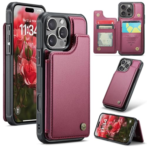 UFinetech Wallet Case für iPhone 16 Pro PU Leder mit Kartenfächern, RFID Blockierung Magnetic Flip Stand Slim Schutzhülle mit Stoßfesten Kanten - Rot UFinetech Wallet Case für iPhone 16 Pro PU Leder mit Kartenfächern, RFID Blockierung Magnetic Flip Stand Slim Schutzhülle mit Stoßfesten Kanten - Rot von UFinetech