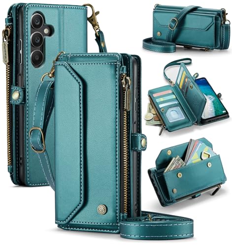 UFinetech für Samsung Galaxy A16 Hülle mit RFID-Schutz und Standfunktion – 3-in-1 Brieftasche mit 10 Kartenfächern, Münzfach und Schultergurt – Stoßfeste Handyhülle Galaxy A16 5G für Damen, Blau Grün UFinetech für Samsung Galaxy A16 Hülle mit RFID-Schutz und Standfunktion – 3-in-1 Brieftasche mit 10 Kartenfächern, Münzfach und Schultergurt – Stoßfeste Handyhülle Galaxy A16 5G für Damen, Blau Grün von UFinetech
