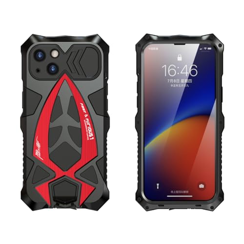 UFinetech für iPhone 13 Schutzhülle, Stoßfest Militärqualität Hülle für iPhone 13, Schwarz Rot, mit Displayschutzfolie, Heavy Duty, Metall Armor Silikon 6.1 Zoll Outdoor Rundumschutz UFinetech für iPhone 13 Schutzhülle, Stoßfest Militärqualität Hülle für iPhone 13, Schwarz Rot, mit Displayschutzfolie, Heavy Duty, Metall Armor Silikon 6.1 Zoll Outdoor Rundumschutz von UFinetech