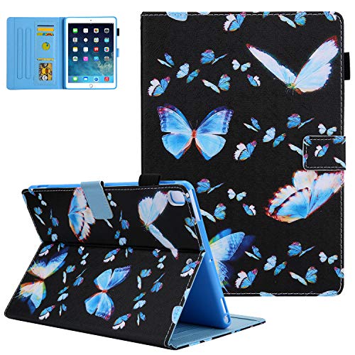 iPad 10.2 Hülle 2020 (8th Generation), UGOcase Full Protective Smart Wake Sleep Stand Cover mit Stifthalter für iPad 8 2020/iPad 7 2019/Air 3 10.5 Zoll 2019/Pro 10.5, Blue Butterfly von UGOcase