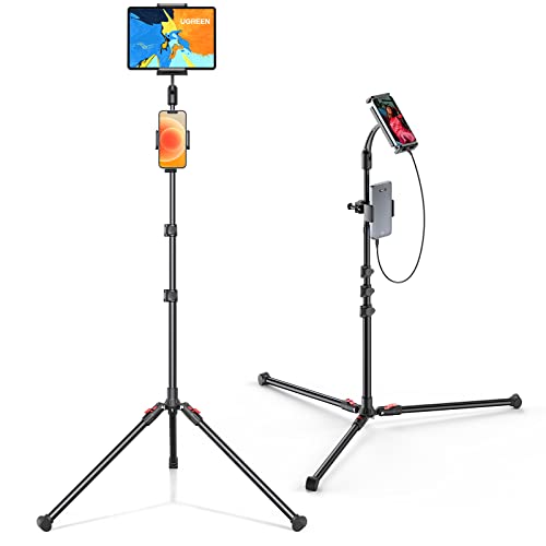 UGREEN 2-in-1 Tablet Ständer höhenverstellbar bis 174cm Tablet Stativ Faltbare Boden Halterung, Tablet-Handy Halter für 2022 iPad Pro/air/Mini Tablet und Handy mit 4,7-13 Zoll UGREEN 2-in-1 Tablet Ständer höhenverstellbar bis 174cm Tablet Stativ Faltbare Boden Halterung, Tablet-Handy Halter für 2022 iPad Pro/air/Mini Tablet und Handy mit 4,7-13 Zoll von UGREEN