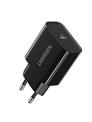 UGREEN 20 W Ladegerät USB C PD 3.0 kompatibel mit iPhone 14 14 Pro 14 Pro Max 13 Pro 12 Pro 11 XR X iPad Pro Mini Air Galaxy S22 Plus S21 S20, Kabel Nicht im Lieferumfang enthalten (schwarz) von UGREEN