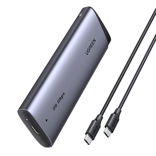 UGREEN 20Gbps M.2 SSD Gehäuse USB C 3.2 Gen 2x2, NVMe und SATA M2 Gehäuse für SSD in 2280/2242/2230/2260, kompatibel mit HP 14pro, iPhone16 Promax, PS5 von UGREEN
